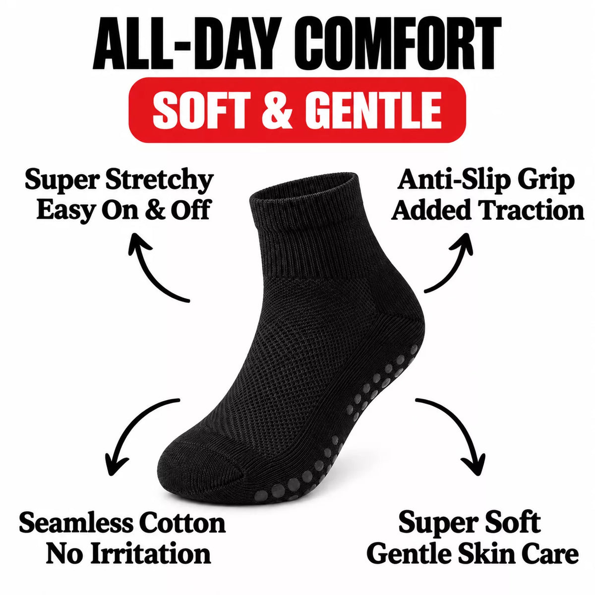 MagicStretch Grip Ankle Socks — Buy 1 Free 1